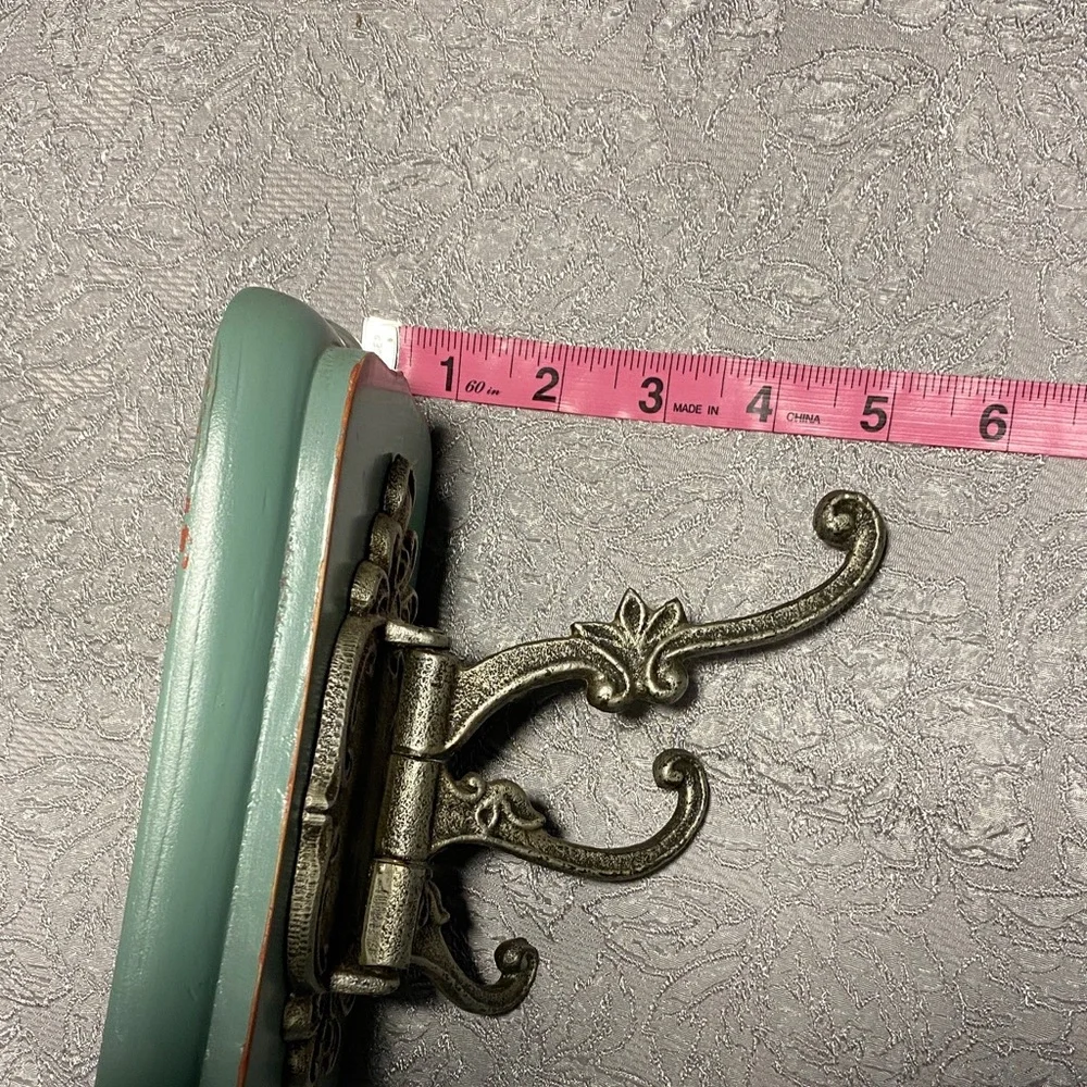 Vintage-Style Adjustable Wall Hook in Mint and Silver